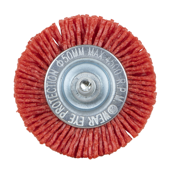 Sealey NFBC50 ⏐ 50mm Nylon Filament Circular Brush with 6mm Shaft