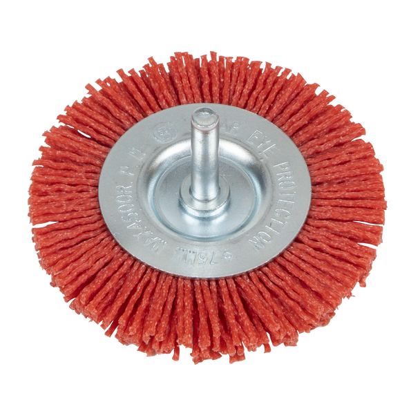 Sealey NFBC75 ⏐ 75mm Nylon Filament Circular Brush with 6mm Shaft