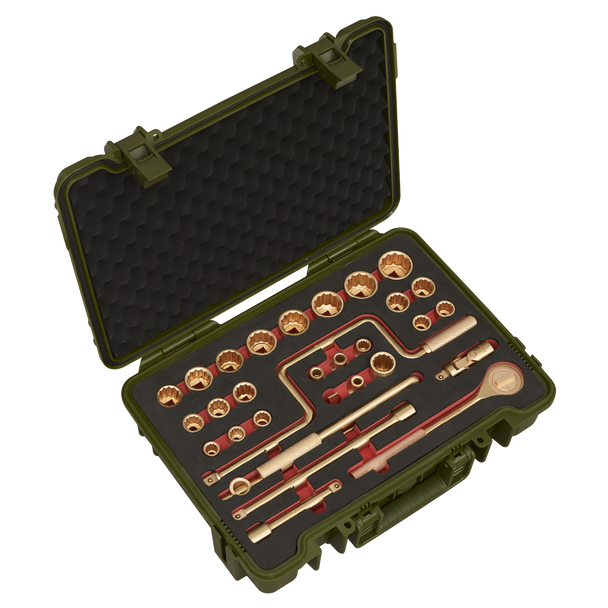 Sealey NS039 ⏐ Premier Non-Sparking Socket Set 1/2"Sq Drive 31pc