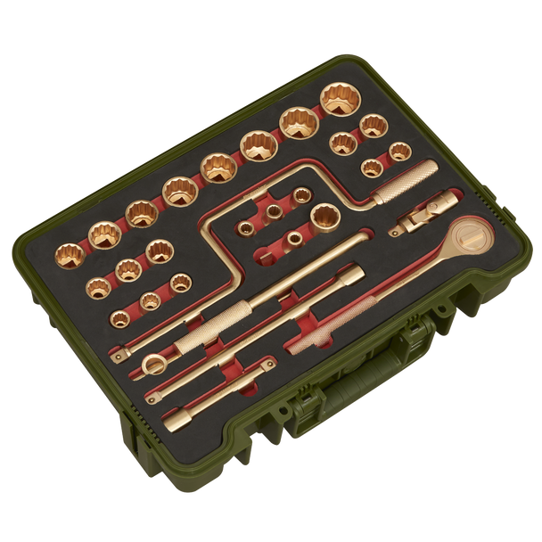 Sealey NS039 ⏐ Premier Non-Sparking Socket Set 1/2"Sq Drive 31pc