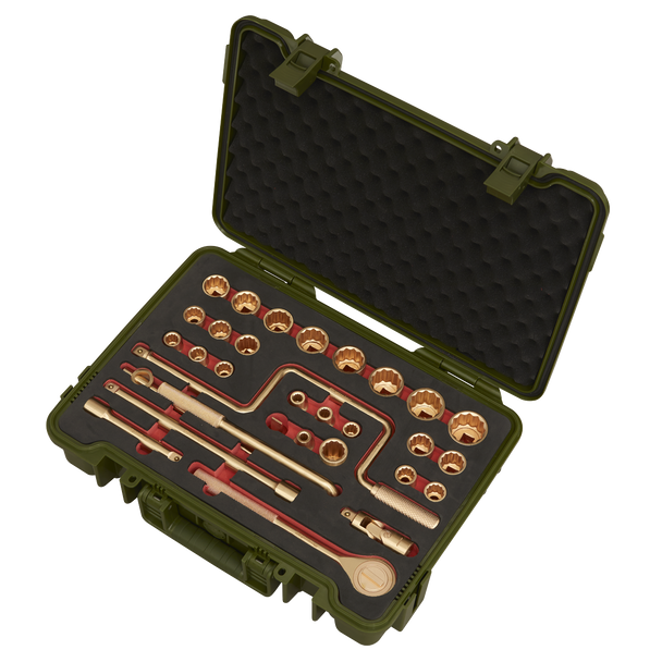 Sealey NS039 ⏐ Premier Non-Sparking Socket Set 1/2"Sq Drive 31pc