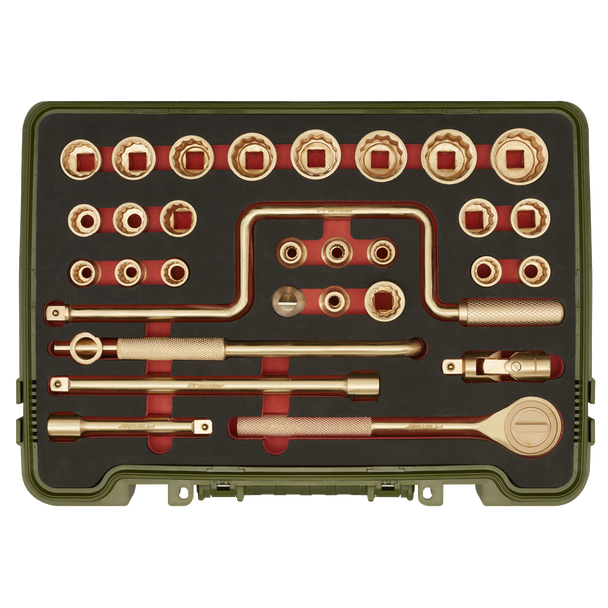 Sealey NS039 ⏐ Premier Non-Sparking Socket Set 1/2"Sq Drive 31pc