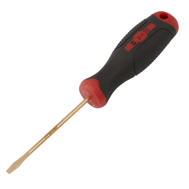 Sealey NS092 ⏐ Screwdriver Slotted 3 x 75mm - Non-Sparking
