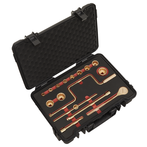 Sealey NS124 ⏐ Premier Non-Sparking Socket Set 1/2"Sq Drive 17pc