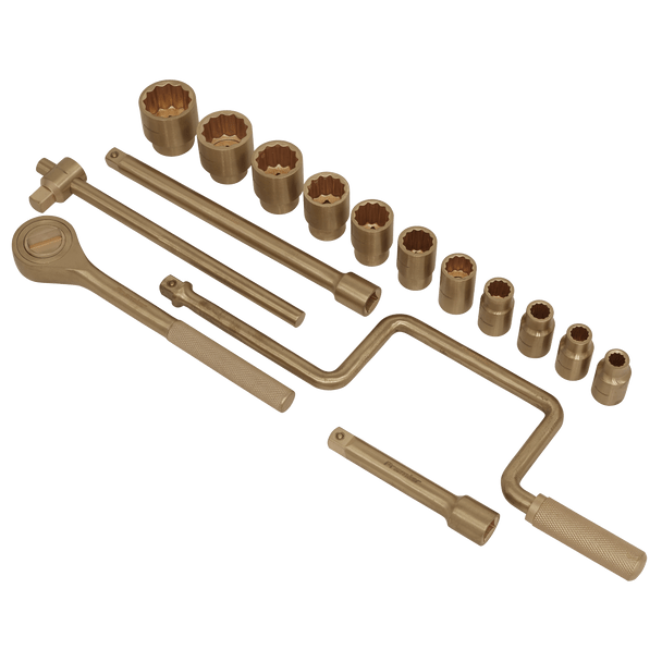 Sealey NS124 ⏐ Premier Non-Sparking Socket Set 1/2"Sq Drive 17pc