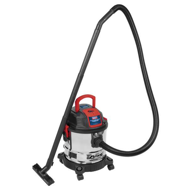 Sealey PC195SD ⏐ 20L Vacuum Cleaner Wet & Dry Stainless Steel Drum 1200W/230V