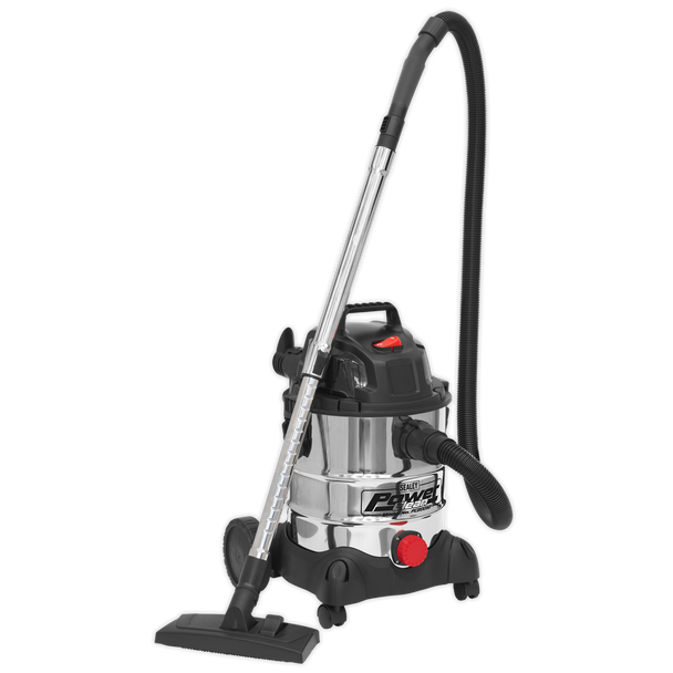 Sealey PC200SD ⏐ Vacuum Cleaner Wet & Dry Stainless Drum 20L 1250W/230V
