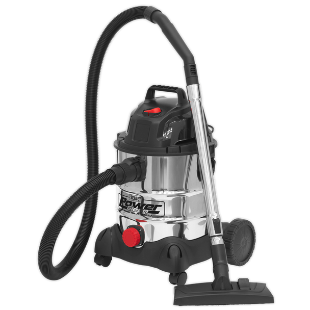 Sealey PC200SD ⏐ Vacuum Cleaner Wet & Dry Stainless Drum 20L 1250W/230V