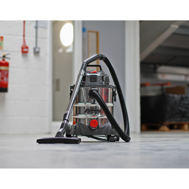 Sealey PC200SD ⏐ Vacuum Cleaner Wet & Dry Stainless Drum 20L 1250W/230V