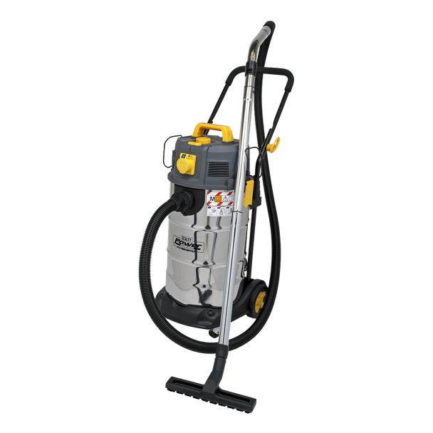 Sealey PC380M110V ⏐ M Class Dust-Free Vacuum Cleaner Wet & Dry Stainless Steel Drum 38L 1100W/110V