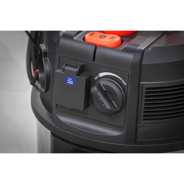 Sealey PC380M ⏐ M Class Dust-Free Vacuum Cleaner Wet & Dry Stainless Steel Drum 38L 1500W/230V