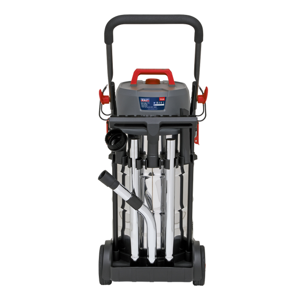 Sealey PC380M ⏐ M Class Dust-Free Vacuum Cleaner Wet & Dry Stainless Steel Drum 38L 1500W/230V