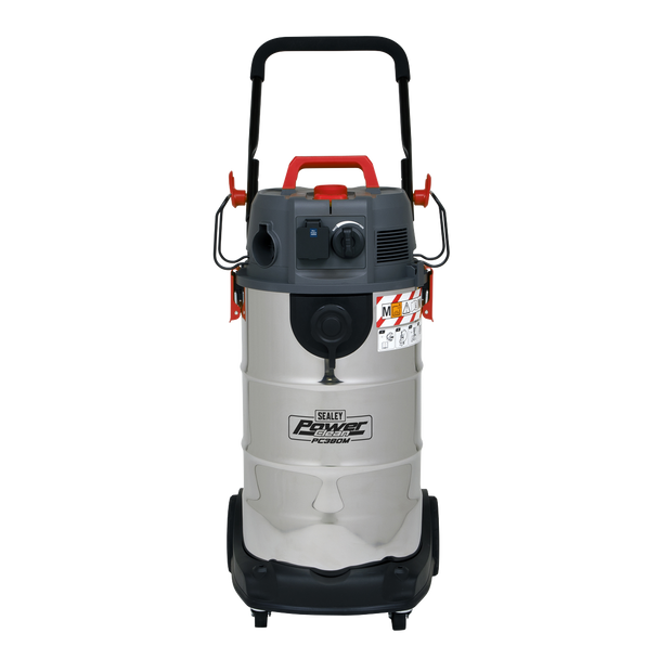 Sealey PC380M ⏐ M Class Dust-Free Vacuum Cleaner Wet & Dry Stainless Steel Drum 38L 1500W/230V