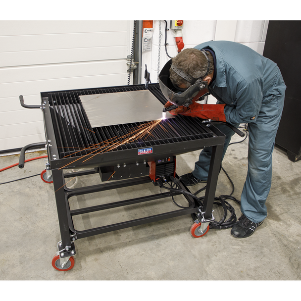Sealey PCT2 ⏐ Adjustable Height Plasma Cutting Table/Workbench with Castor Wheels