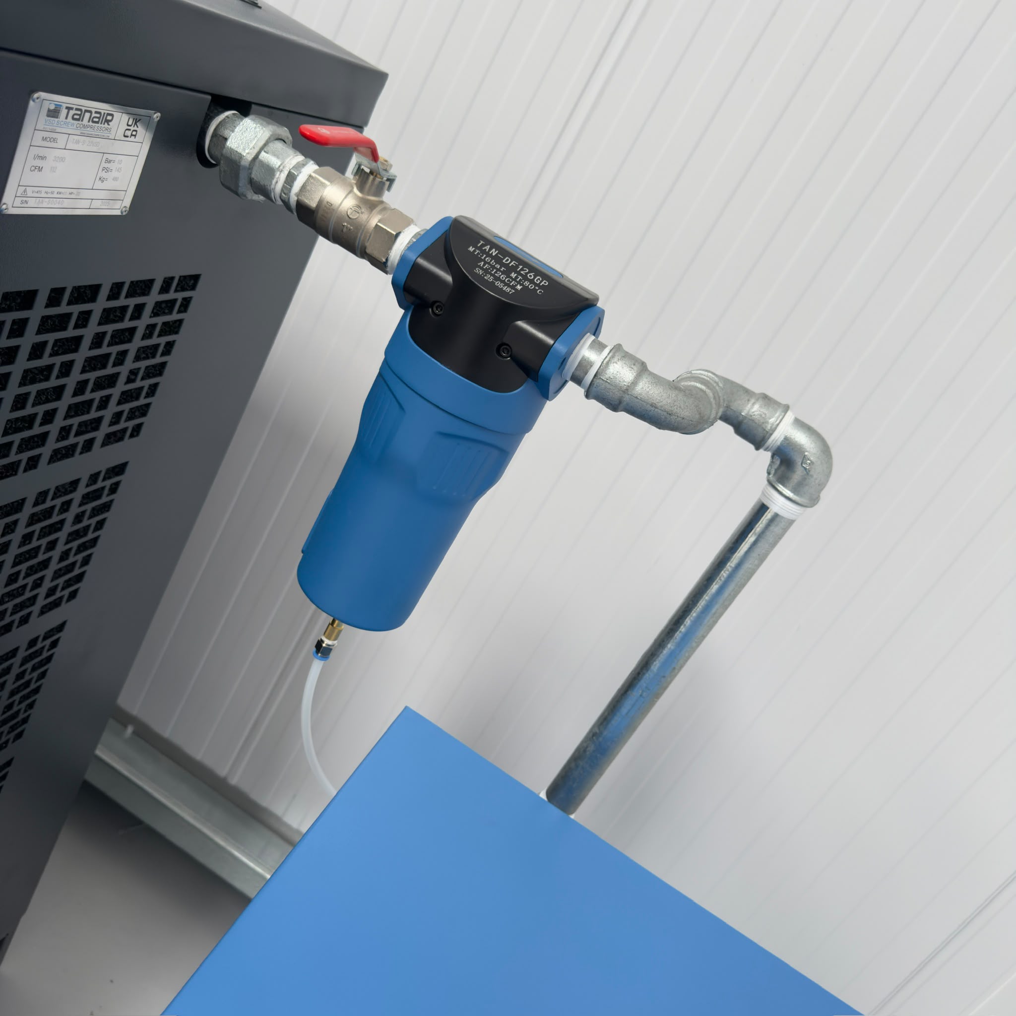 Compressed air filtration and condensate management equipment installed at KUT Machinery