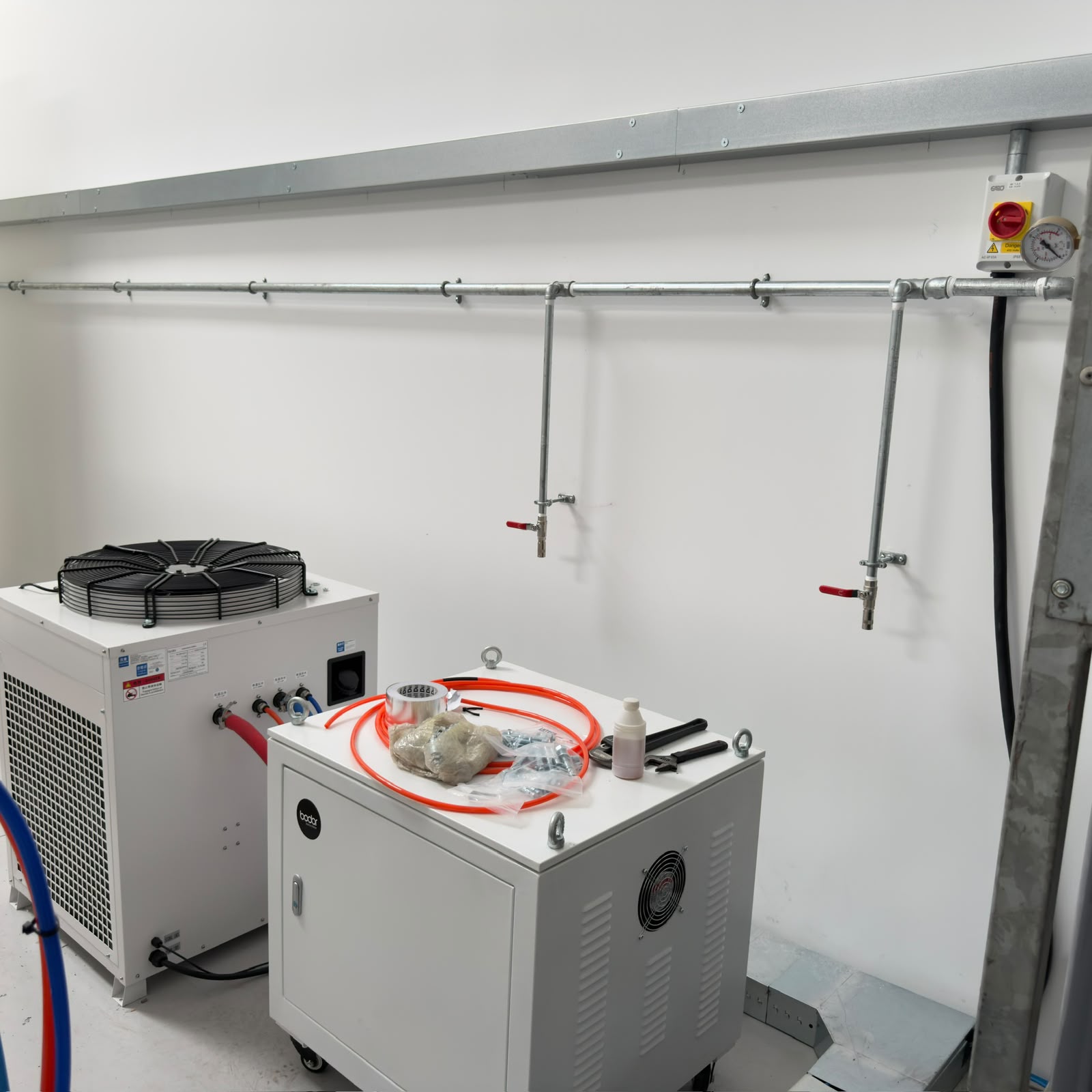 Compressed air pipework installed for CNC manufacturing machinery