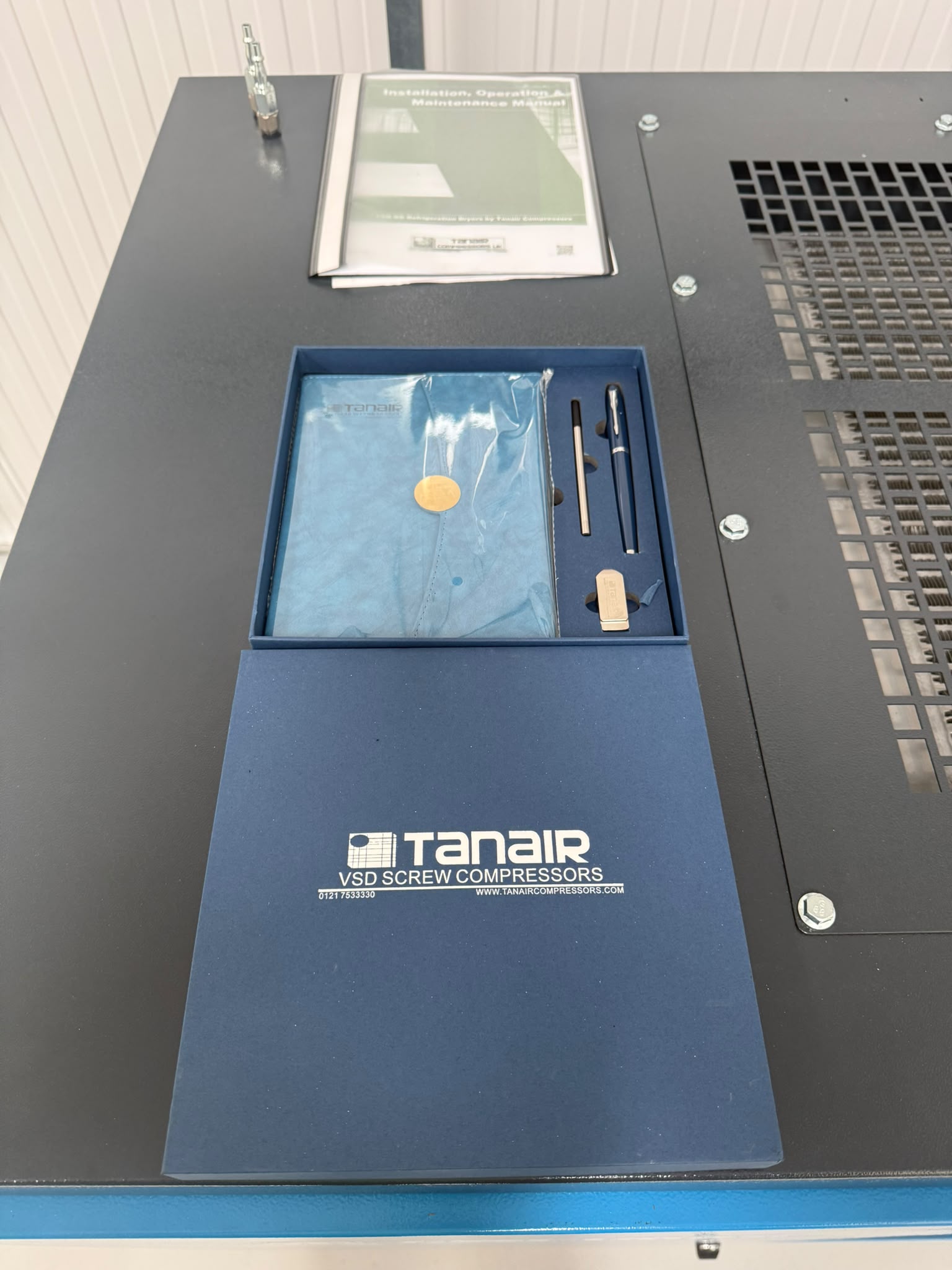 Customer handover pack supplied with the KUT Machinery compressor installation