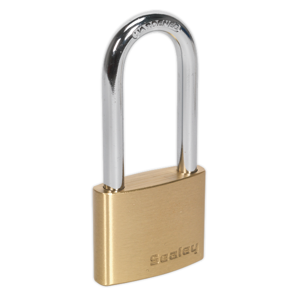 Sealey PL102L ⏐ Brass Body Padlock Long Shackle 50mm