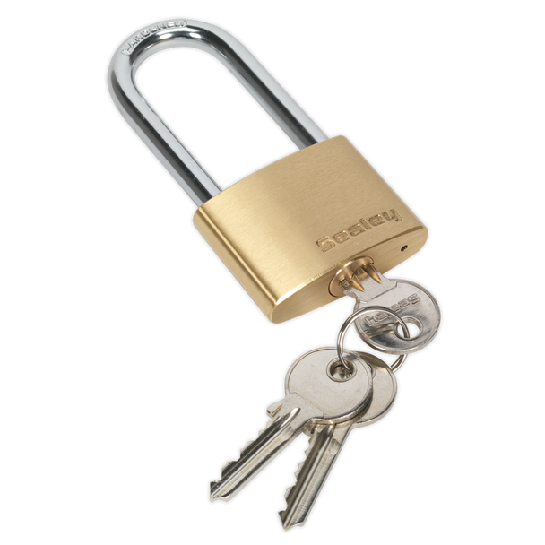 Sealey PL102L ⏐ Brass Body Padlock Long Shackle 50mm