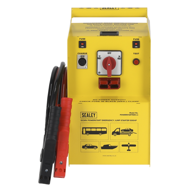 Sealey POWERSTART500 ⏐ 12/24V Emergency Jump Starter 500hp Start