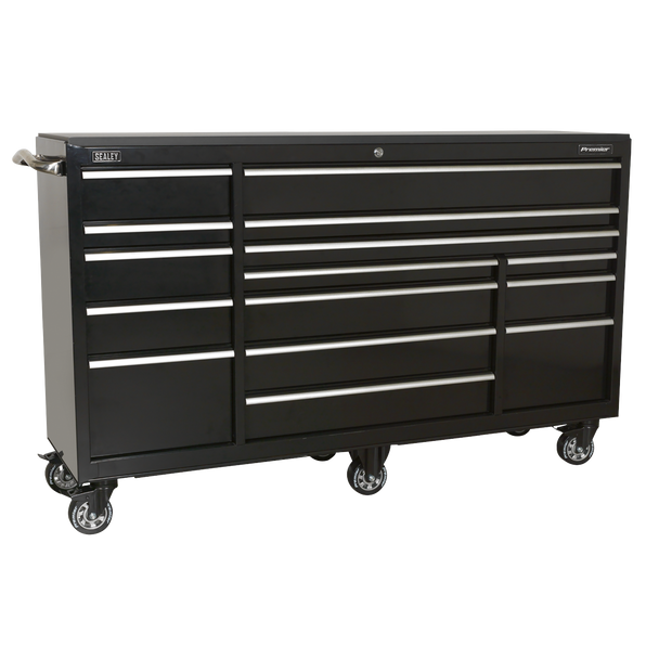 Sealey PTB183015 ⏐ Premier™ Heavy-Duty Extra-Wide Rollcab 15 Drawer 1845mm - Black