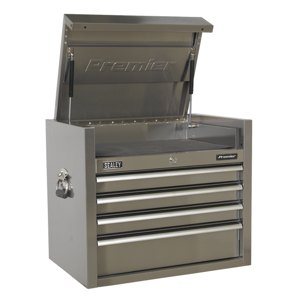 Sealey PTB66004SS ⏐ Premier™ Heavy-Duty Topchest 4 Drawer 675mm - Stainless Steel