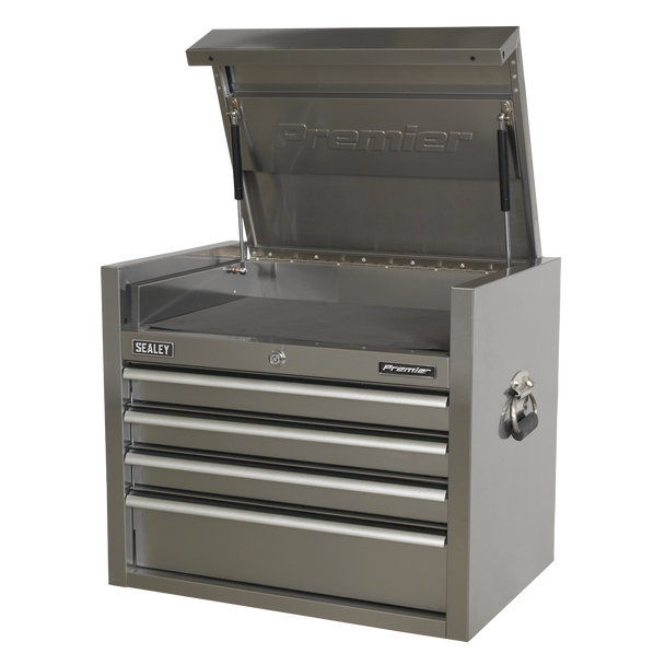 Sealey PTB66004SS ⏐ Premier™ Heavy-Duty Topchest 4 Drawer 675mm - Stainless Steel