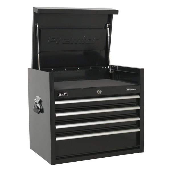 Sealey PTB66004 ⏐ Premier™ Heavy-Duty Topchest 4 Drawer 660mm - Black