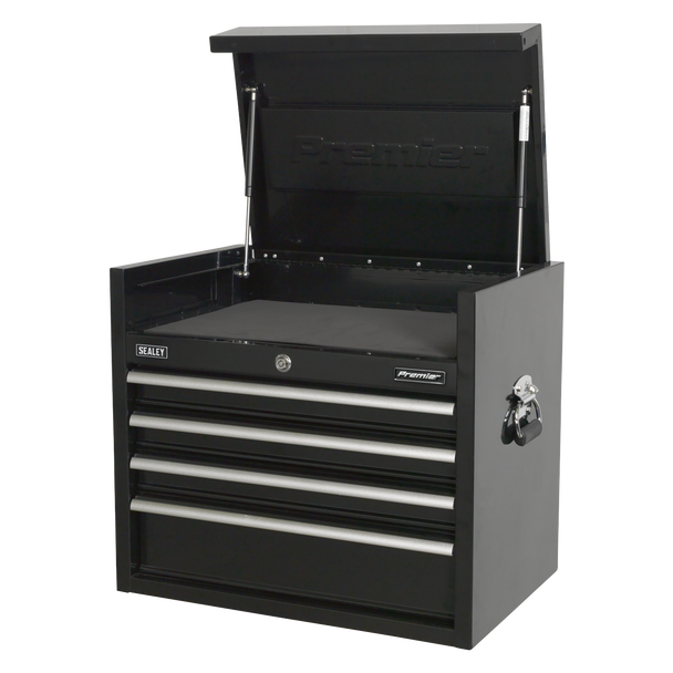 Sealey PTB66004 ⏐ Premier™ Heavy-Duty Topchest 4 Drawer 660mm - Black