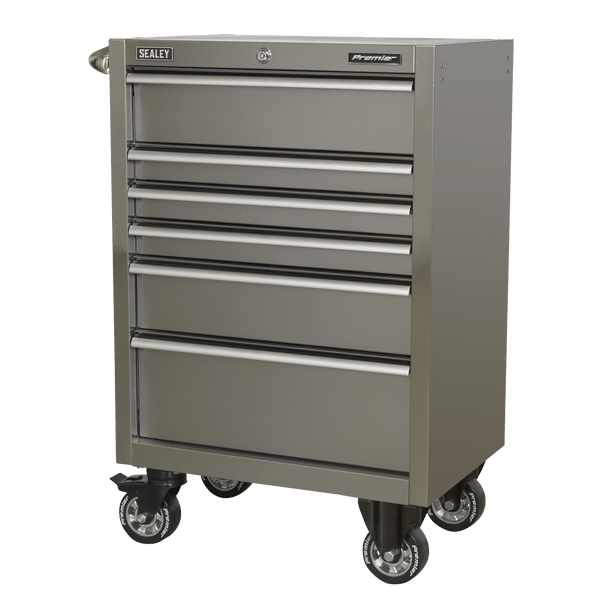 Sealey PTB67506SS ⏐ Premier™ Heavy-Duty Rollcab 6 Drawer 675mm - Stainless Steel