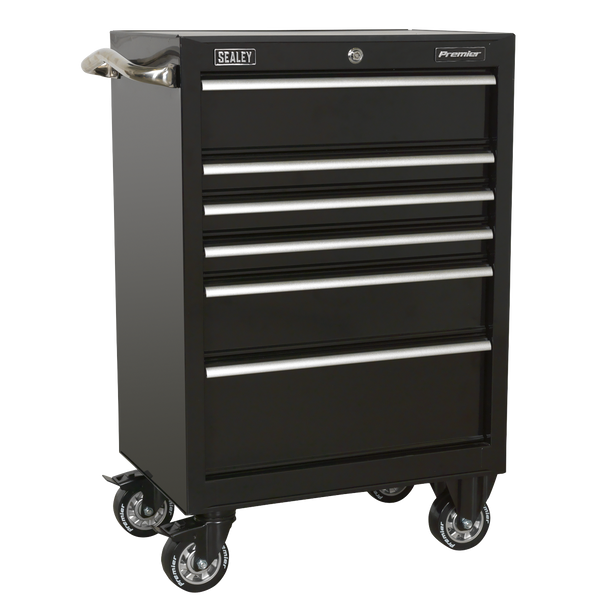 Sealey PTB67506 ⏐ Premier™ Heavy-Duty Rollcab 6 Drawer 675mm - Black