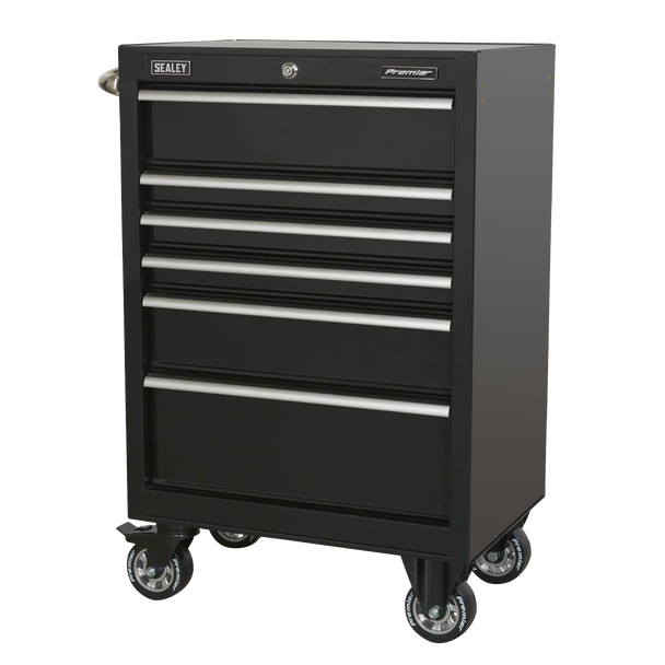 Sealey PTB67506 ⏐ Premier™ Heavy-Duty Rollcab 6 Drawer 675mm - Black