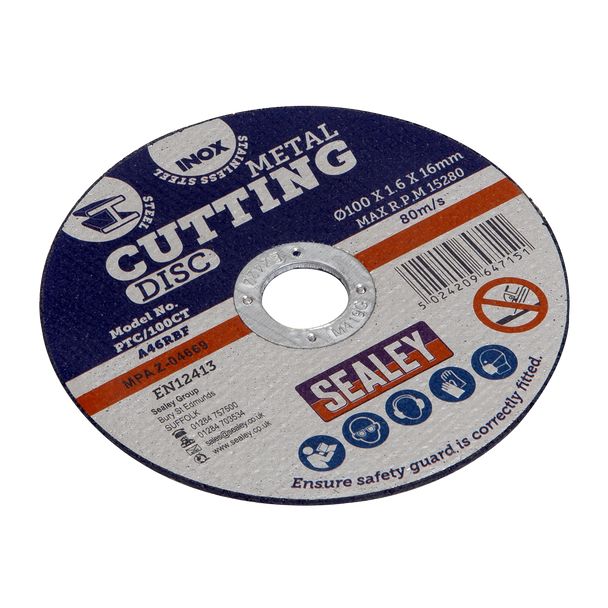 Sealey PTC/100CT ⏐ 100 x 1.6mm Cutting Disc 16mm Bore