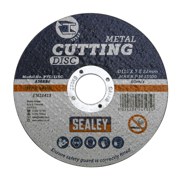 Sealey PTC/115C ⏐ 115 x 3mm Cutting Disc 22mm Bore