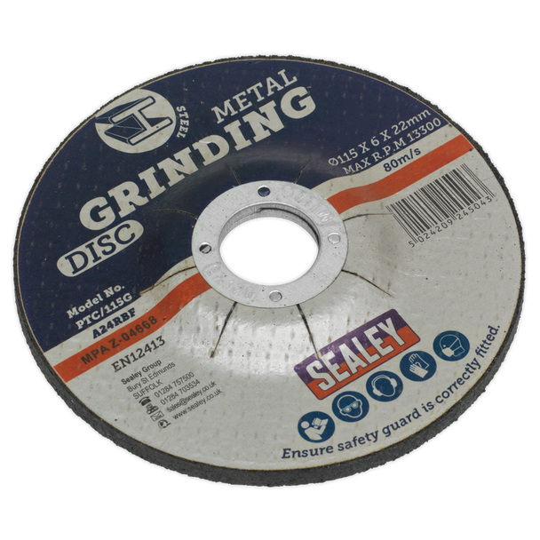 Sealey PTC/115G ⏐ 115 x 6mm Grinding Disc 22mm Bore