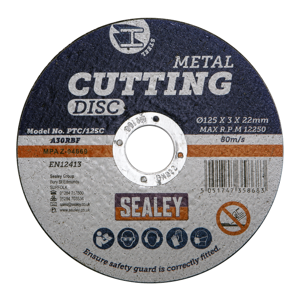 Sealey PTC/125C ⏐ 125 x 3mm Cutting Disc 22mm Bore