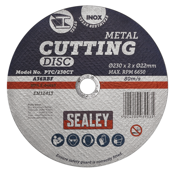 Sealey PTC/230CT ⏐ 230 x 2mm Cutting Disc 22mm Bore