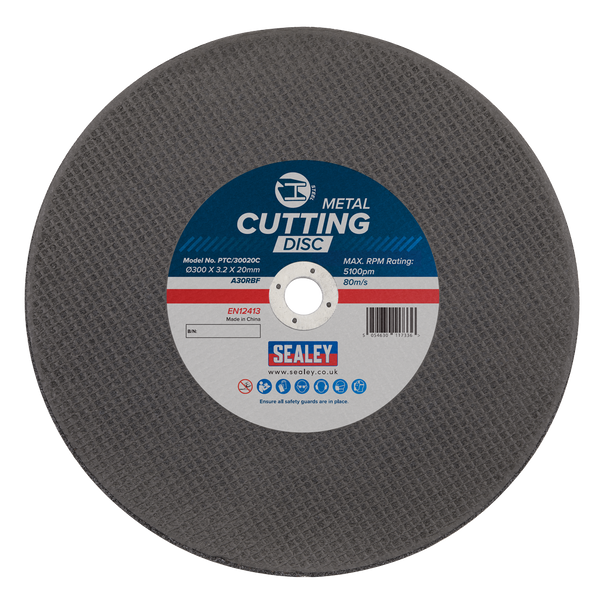 Sealey PTC/30020C ⏐ 300 x 3.2mm Flat Metal Cutting Disc 20mm Bore