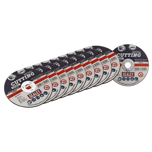 Sealey PTC/3CT10 ⏐ 75 x 1.2mm Cutting Disc 10mm Bore - Pack of 10