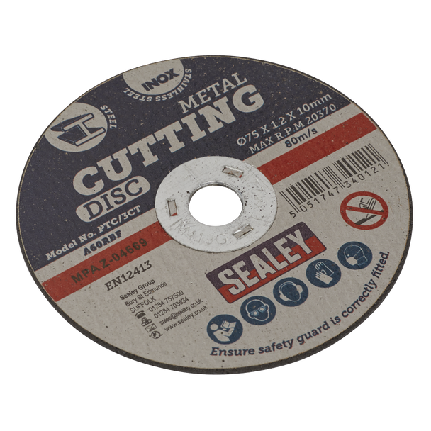 Sealey PTC/3CT ⏐ 75 x 1.2mm Cutting Disc 10mm Bore