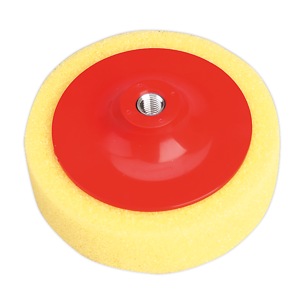 Sealey PTC/CH/M14-Y ⏐ 150 x 50mm Buffing & Polishing Foam Head M14 x 2mm - Yellow/Coarse