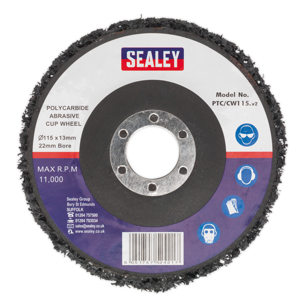 Sealey PTC/CW115 ⏐ Polycarbide Cup Wheel 115 x 13 x 22mmpolycarbide