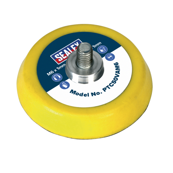 Sealey PTC50VAM6 ⏐ 50mm Hook-and-Loop Backing Pad M6 x 1mm
