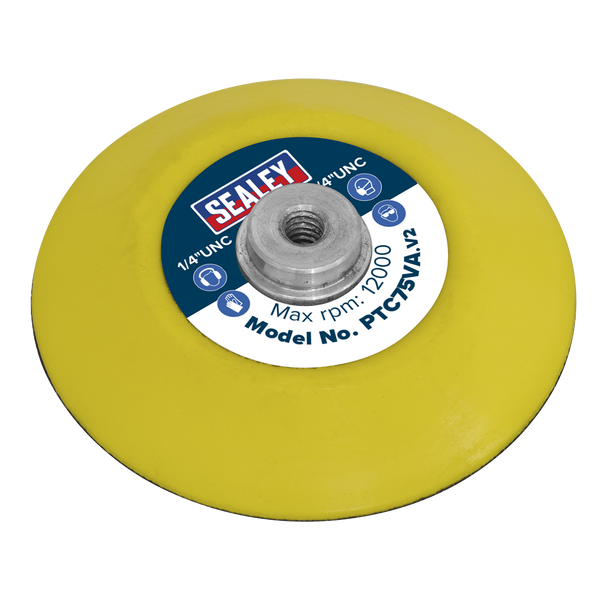 Sealey PTC75VA ⏐ 71mm Hook-and-Loop Backing Pad 1/4"UNC