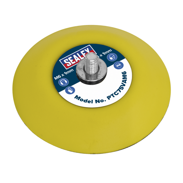 Sealey PTC75VAM6 ⏐ 71mm Hook-and-Loop Backing Pad M6 x 1mm