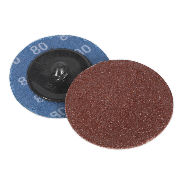 Sealey PTCQC5080 ⏐ 50mm Quick Change Sanding Disc 80 Grit - Pack of 10