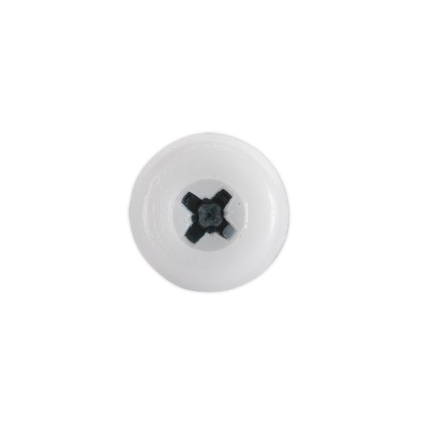 Sealey PTNP1 ⏐ Numberplate Screw with Plastic Enclosed Head 4.8 x 18mm, White - Pack of 50