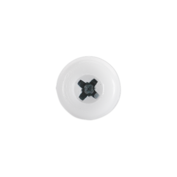 Sealey PTNP5 ⏐ Numberplate Screw with Plastic Enclosed Head 4.8 x 24mm, White - Pack of 50