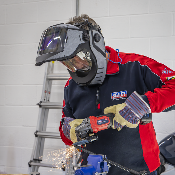 Sealey PWH603 ⏐ Auto Darkening Solar Powered Flip-Up Welding Helmet Shade 9-13