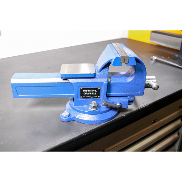 Sealey QAVE125 ⏐ Quick Action SG Iron Vice with Swivel Base 125mm